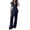 Black, variant on Women's Summer 2 Piece Outfits Cap Sleeve V Neck Blazer Vest Wide Leg Pant Sets Office Work Clothes 2026 Navy M