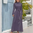thumbnail image 3 of Elegant orchid flowers artistic intricate floral design on purple background art print Long Dress summer dress for women, 3 of 4