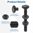 thumbnail image 4 of 10 Set Carriage Bolts and Nuts Kit, 1/4"-20x2" Carbon Steel Round Head Square Neck Carriage Bolts Screws and Hex Nuts and Flat Washers - Black, 4 of 6