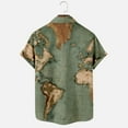thumbnail image 4 of Hawaiian Shirt for Men Casual Button Down Short Sleeve Unisex Beach Shirts Fashion World Map Print Summer Tops, 4 of 5