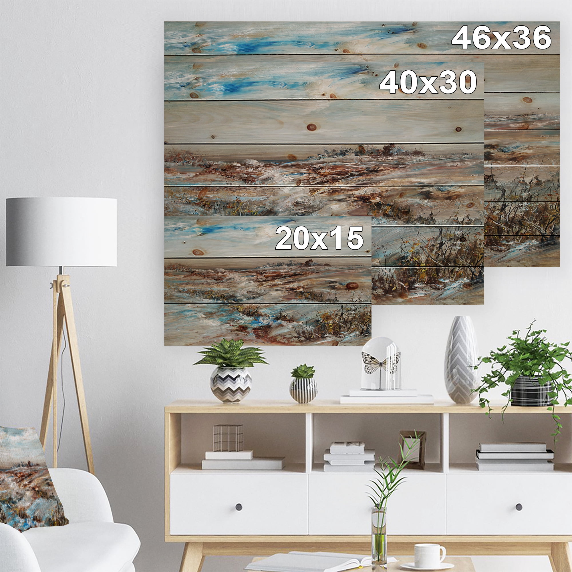 Designart 'Beautiful Farm House Iceland' Landscape Print on Natural Pine Wood