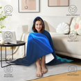 thumbnail image 4 of Cool Shark Wearable Blanket Hoodies for Women Men Adults Shark Lovers Warm Cozy Blue Wave Sharks Hooded Blankets for Sofa Bed Decor Birthday Gifts 60x80 Inch, 4 of 5