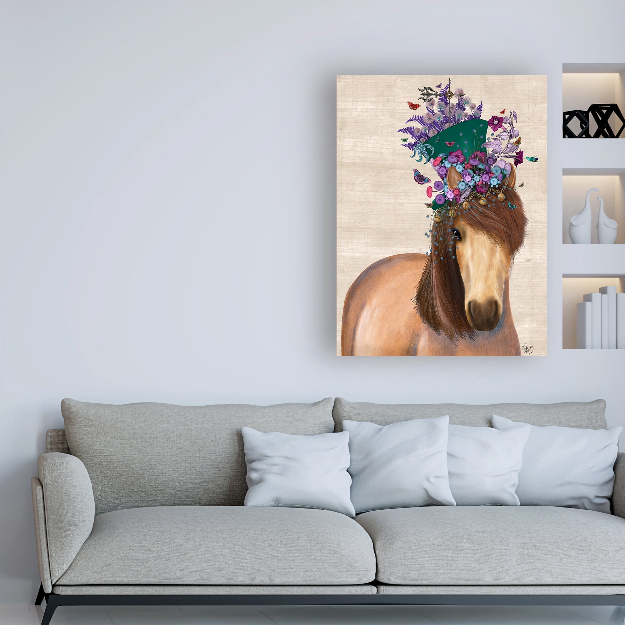 Trademark Fine Art 'Horse Mad Hatter' Canvas Art by Fab Funky