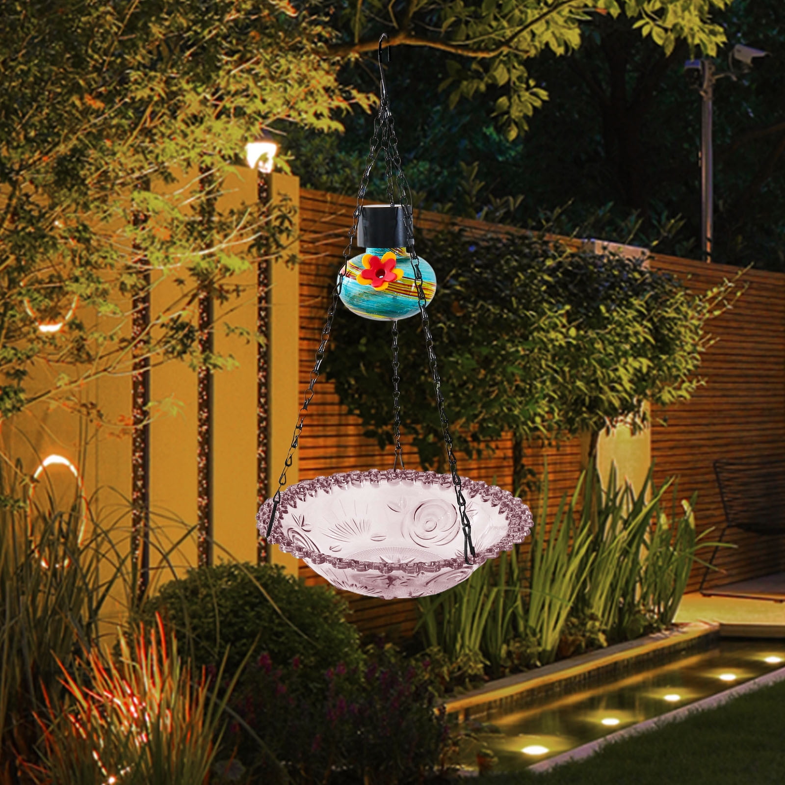 Hanging Bird Feeder,Versatile Bird Bath Tray for Outdoor,Beautiful Birds Attract and Feeding Device,Suitable for Garden and Courtyard