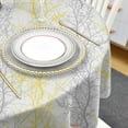 thumbnail image 4 of Yellow Gray Round Tablecloth 60 Inch - Waterproof Fabric Table Cloth Protector, Pastoral Botanical Branch Aesthetics Tablecloths Washable Table Cover for Kitchen Banquet Coffee Table Outdoor Party, 4 of 6