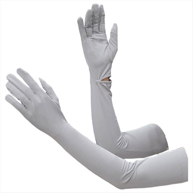 Guantes Largos de Protección Solar UV para Mujer, Brazo con Pantalla Táctil, Guantes para Conducir Al Sol, UPF 50+ para Deportes Al Aire Libre, Ciclismo, Gris