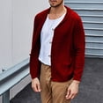 thumbnail image 2 of Lilgiuy Men Casual Button Long Sleeve Casual Solid Coat Cardigan Blouse Wine（12） Fall Fashion for 2022 Spring Winter, 2 of 5