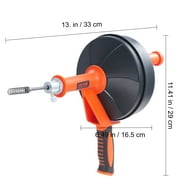 KFFKFF Drain Cleaner Machine, 25ft 1/4in Drain Cleaning Machine, Manualfeed Drain Auger Drum Plumbing Drain Snake Clog Remover