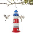 thumbnail image 7 of Birdkiss Wild Bird Feeder for Outdoors Hanging, Metal Squirrel-Proof Bird Seed Feeder with 4 lbs Large Capacity Layerable for Cardinal, Finch, Sparrow, Blue Jay - Blue & Red, 7 of 7
