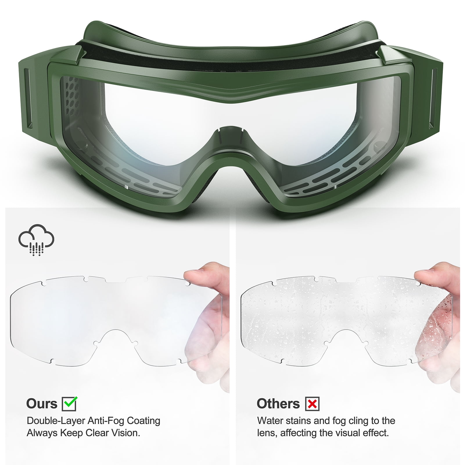 Xaegistac Airsoft Goggles Anti-Fog Ballistic Safety Glasses for Shooting and Hunting