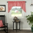 thumbnail image 3 of VHC Brands Annie Buffalo Check Cotton Farmhouse Kitchen Curtains Rod Pocket Hanging Loops Swag Pair, 36x36x16, Red, 3 of 8