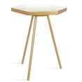 thumbnail image 3 of Kate and Laurel Kashvi Modern Hexagon Side Table, 14 x 14 x 20, White and Gold, Contemporary Geometric Accent End Table, 3 of 5