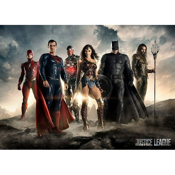 Justice League™ - Group Print Wall Art, Modern Wall Decor For Living Room Bedroom, 8x12 UNFRAMED