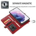 thumbnail image 3 of ELEHOLD Luxury Multi-Functional Wallet Case for Samsung Galaxy S23 with Card Slots Dual-Use Detachable Phone Case Magnetic Function Lanyard Shockproof Wallet Case,Red, 3 of 7
