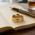 thumbnail image 2 of Flydeer Men Wedding Band Titanium Steel 8mm Yellow Men Rings Promise Rings for Men Size 11, 2 of 5