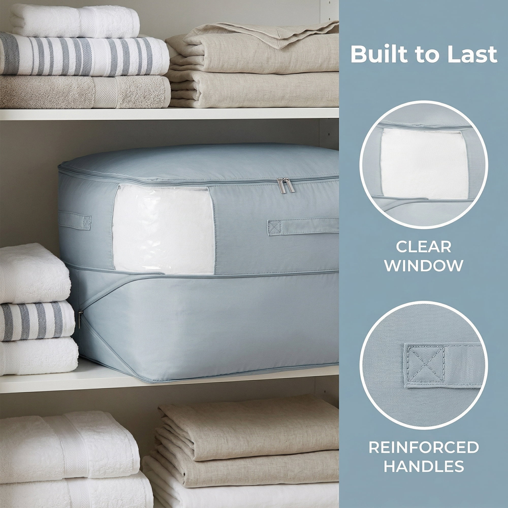 Unique Bargains 1Pc Clothes Expandable Storage Bag Light Grey 21.3*16.5*11.8in