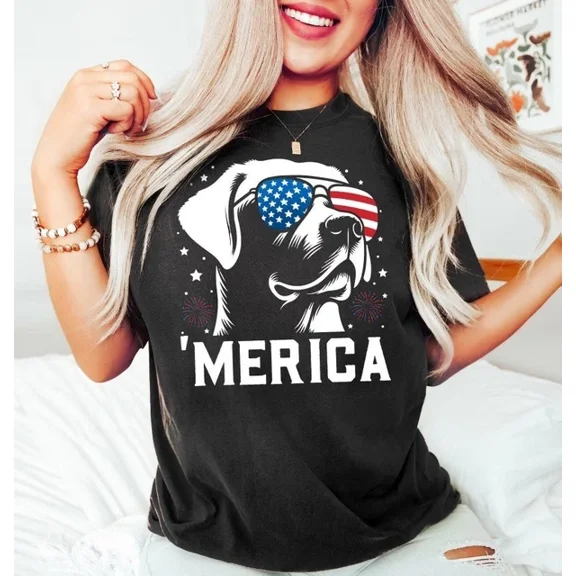 Labrador Retriever 'Merica Shirt 4Th Of July Dog Shirt Patriotic Labrador T..