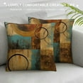 thumbnail image 3 of Creowell  Brown Decorative Throw Pillow Covers Teal Pillow Cover Modern Geometry Abstract Art Decorative Pillows for Living Room Bedroom Sofa Couch Outdoor Pillow Covers, 3 of 5