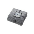 thumbnail image 2 of Grey Ribbed King Blanket 108X90 100% Polyester, 2 of 5