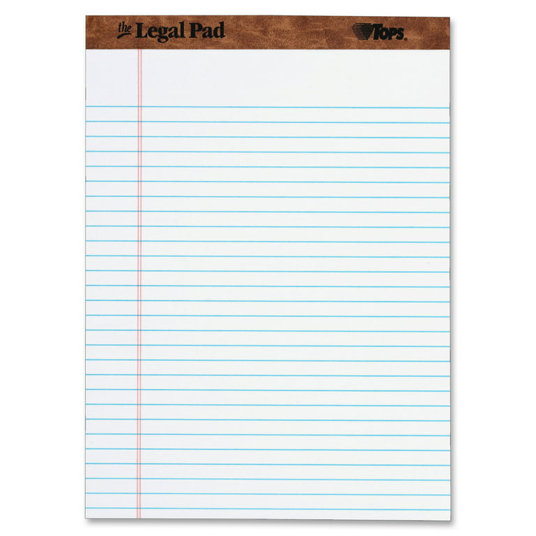 Tops The Legal Pad Writing Pads, 8-1/2 inch x 11-3/4 inch, Legal Rule, 50 Sheets, 12 Pack (7533)
