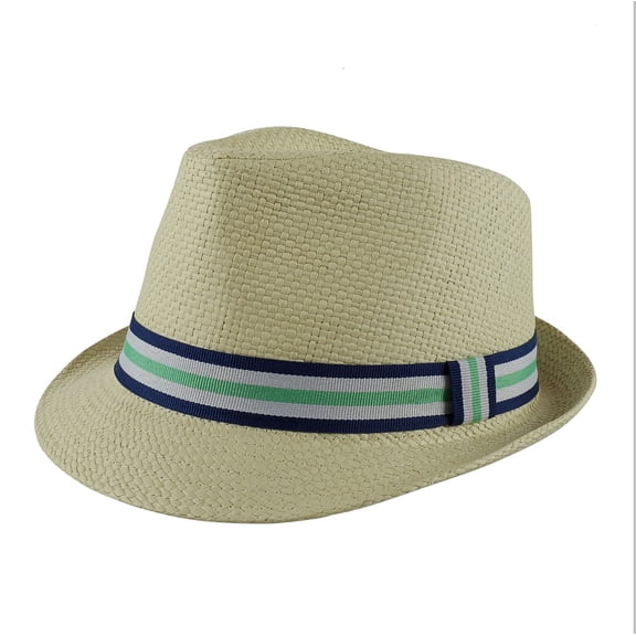 Paek 2 Peak Unisex Kids Straw Trilby Fedora Cap Felt Fedora Hat Short Brim Sunhat