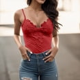 thumbnail image 2 of FINALGANG Womens Camisole Solid Color Sleeveless Cami Top Lace Trim V Neck Slim Fit Casual Basic Tank For Daily Going Out Wear Fashionable Top, 2 of 6