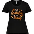 thumbnail image 3 of Inktastic I'm Grateful for my Family in Orange with Fall Leaves Women's Plus Size T-Shirt, 3 of 5