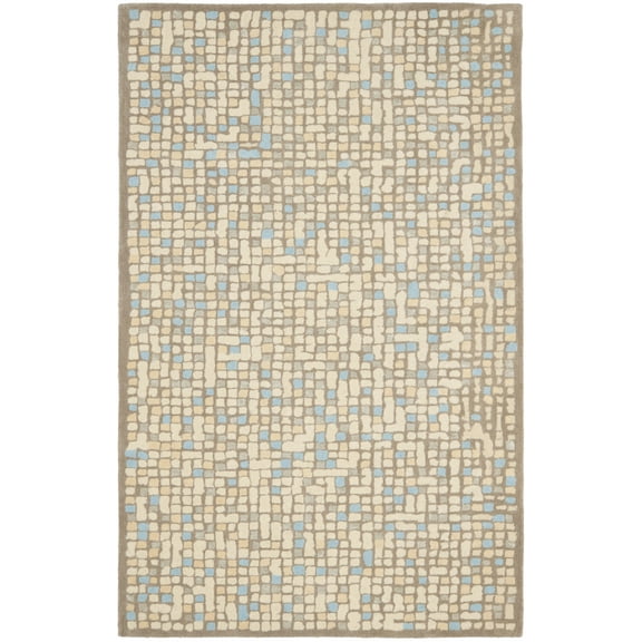 SAFAVIEH Martha Stewart Mosaic Dotted Area Rug, Hickory/Beige, 5' x 8'