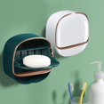 thumbnail image 5 of Jabonera de baño de pared oso de fresa blanca con tapa con bisagras diseño escandinavo impermeable, 5 of 5