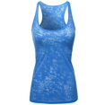thumbnail image 1 of FashionOutfit Women's Basic Solid Burn Out Racerback Tank Tops, 1 of 3