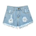 thumbnail image 2 of Women's Jean Shorts Plus Size 5XL Fashion Solid Color Pockets High Waist Tightness Denim Shorts, 2 of 3