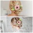 thumbnail image 4 of Unique Bargains 1 Pc Women's Flexible Simulated Flowers Hair Clip Comb for Parties Pink Polyester Fabric Iron, 4 of 4
