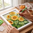 thumbnail image 4 of Gardjoe Framed Sunflower Pearl Painting Kit with 12x17cm Canvas for DIY Floral Art Decor, 5D Diamond Craft Set for Adults, Beginner-Friendly Home Accent, 4 of 5