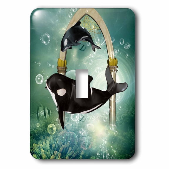 3dRose, Awesome swimming orca, single toggle switch