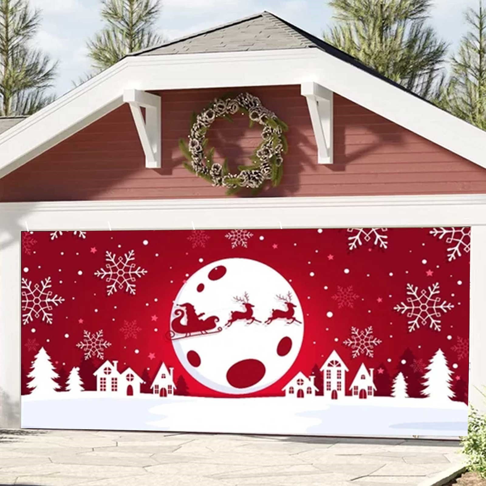 Grande Bannière De Noël Pour Porte De Garage, Noël Intérieur