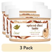 (3 pack) Dove Spiced Chai Latte Body Scrub for Deep Nourishment Holiday Treats Limited Edition, 10.5 oz