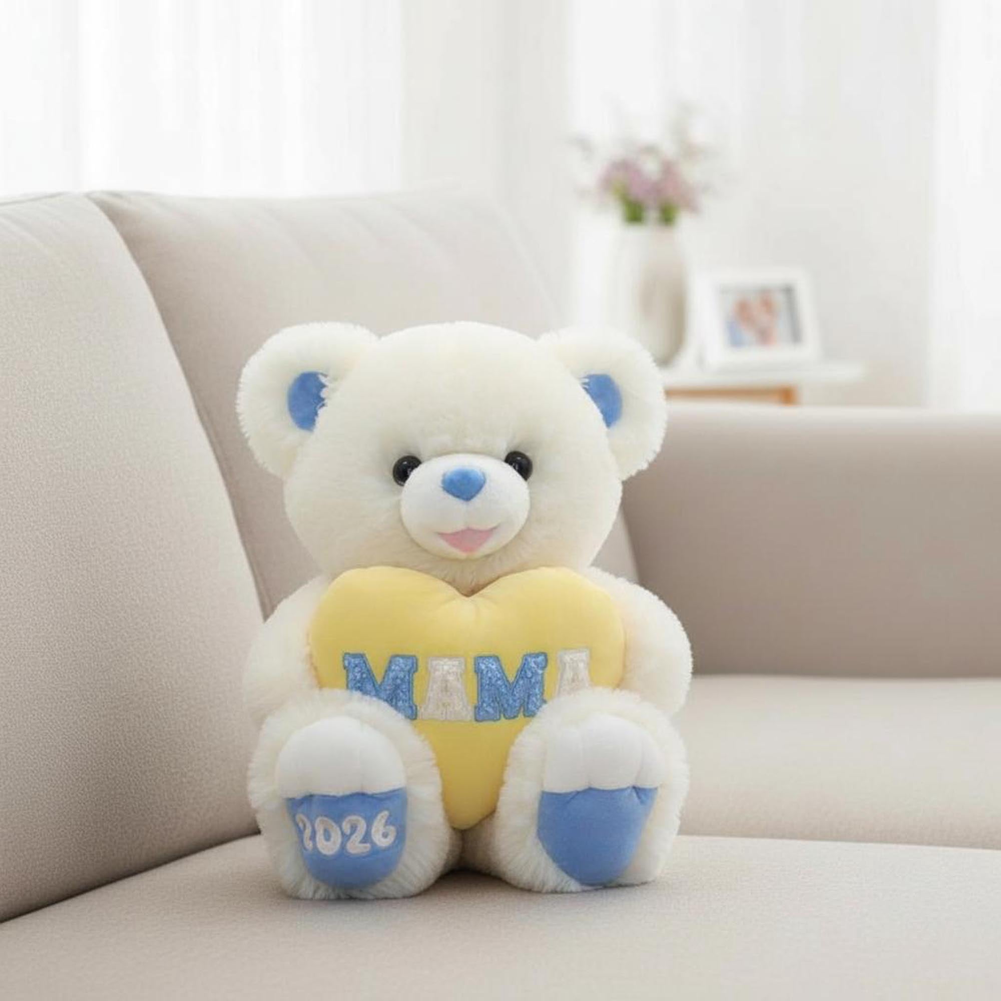 Large Sweetheart Mama Teddy Bear Plush, Cream, Mothers Day b