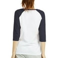 thumbnail image 3 of TheLovely Women's Round Neck Raglan 3/4 Sleeve Baseball Tee Shirts Jersey Top, 3 of 3