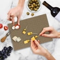 thumbnail image 5 of Floral Cutting Board, Retro Florets with Compendium Petals Fragrance Essence Image, Decorative Tempered Glass Cutting and Serving Board, Small Size, Dark Orange Sand Brown, by Ambesonne, 5 of 5