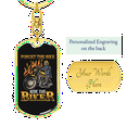 thumbnail image 3 of Forget The Bike Biker Stainless Steel or 18k Gold Premium Swivel Dog Tag Keychain, 3 of 10
