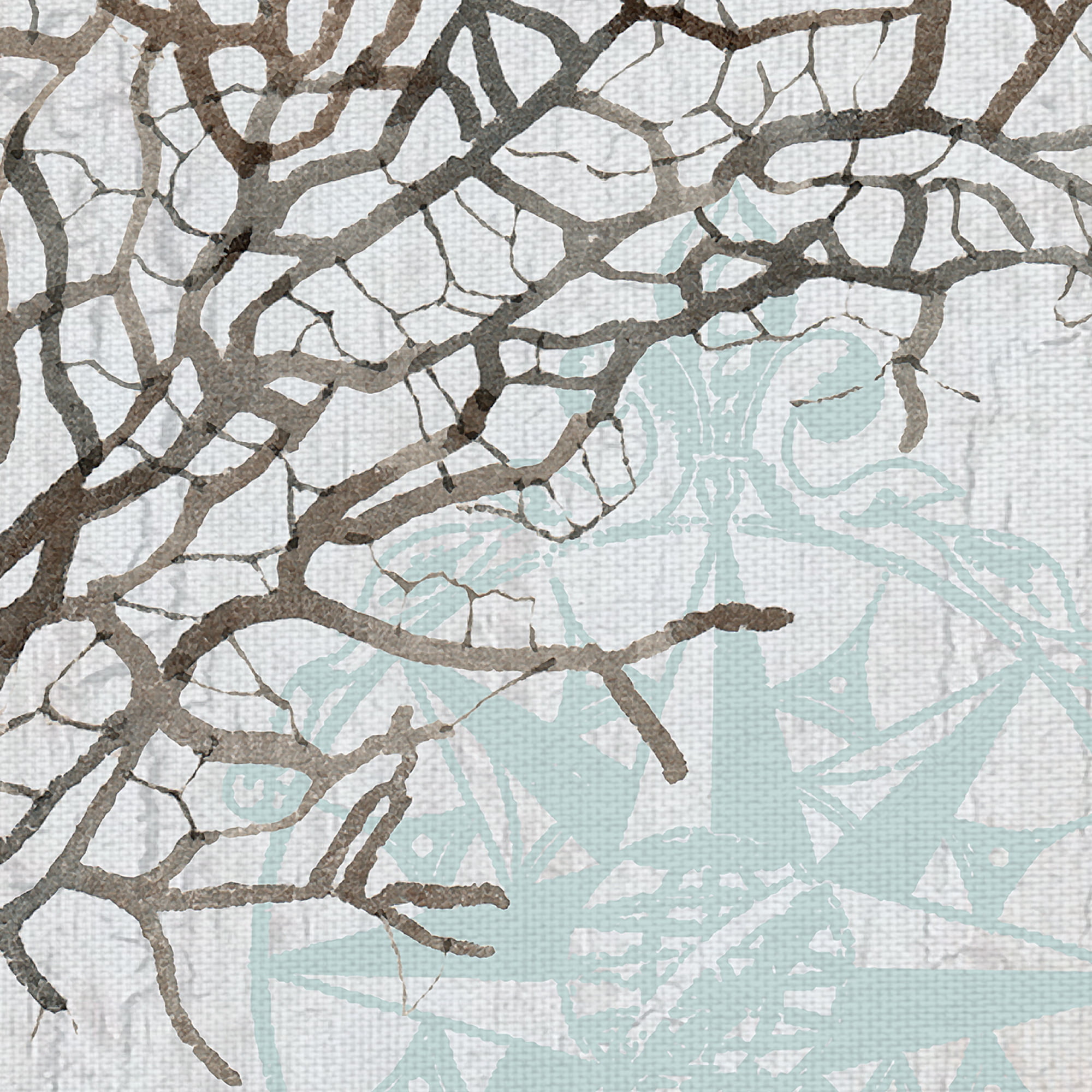 Masterpiece Art Gallery Nautical Coral Crop by Lynnea Washburn Canvas Art Print 30" x 30"