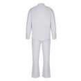 thumbnail image 6 of Aofany Men's 2 Piece Outfits Casual Beach Suit Breathable Comfy Cotton Linen Shirts and Pants Set Solid Color Matching Lounge Sets, 6 of 7