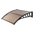 thumbnail image 3 of Aimee Lii Window Door Awning Canopy 40" x 40" Polycarbonate Cover Outdoor Window Awning Exterior Front Door Overhang Patio Awning for Sun Shutter Brown Black, 3 of 9