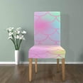 thumbnail image 4 of RYLABLUE Fantastic Fish Skin with Scale Pattern Mermaid Stretch Chair Cover Protector Seat Slipcover for Dining Room Hotel Wedding Party Set of 1, 4 of 5