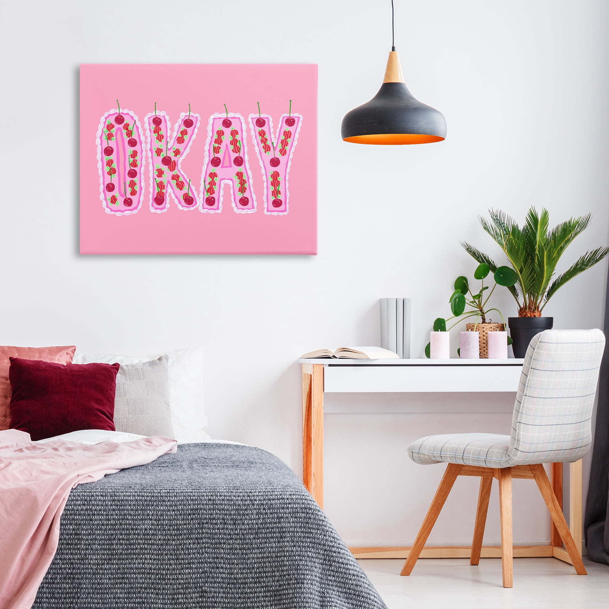 Stupell Industries Okay Pastel Cherry Cake Canvas Wall Art, design by Ziwei Li