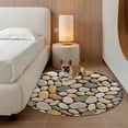 thumbnail image 2 of Cobblestones Round Area Rug 3Ft Washable Small Circle Rugs for Kitchen Entryway, Gravel Rock Natural Stones Pattern Art Non-Slip Carpet Floor Mats Indoor Outdoor Carpet Runner Aesthetic Home Decor, 2 of 8