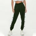 thumbnail image 4 of felwors Women's Tear Away Pants Side Split Snap Button Basketball Active Workout Joggers Dark Green, XL, 4 of 8