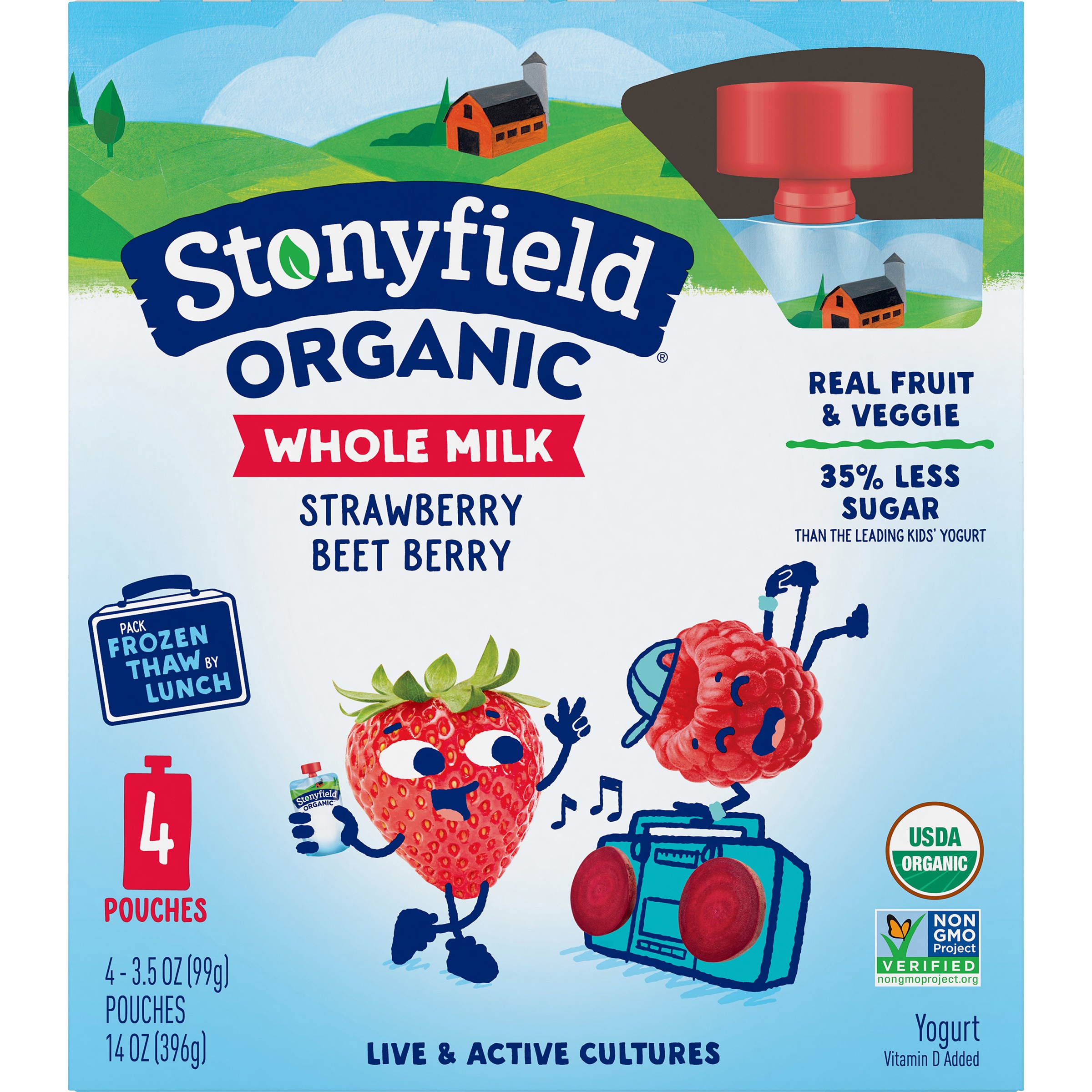 Stonyfield Organic Strawberry Beet Berry Whole Milk Yogurt 4 3 5
