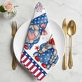 thumbnail image 2 of 4th of July Cloth Napkins, Red Blue Gnomes Independence Day Stars Striped Washable and Reusable Dinner Napkins Set of 4, Table Napkin for Kitchen Party Birthday Wedding Hotel Housewarming 20"x20", 2 of 9