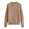 thumbnail image 5 of Women's 100% Cotton Seamless Sweater Mock Neck Long Sleeve Ribbed Knitted Pullover Tops, 5 of 7